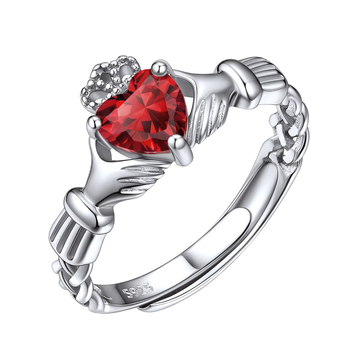 Birthstone Ring Set - U7 3mm 925 Anelli Claddagh in