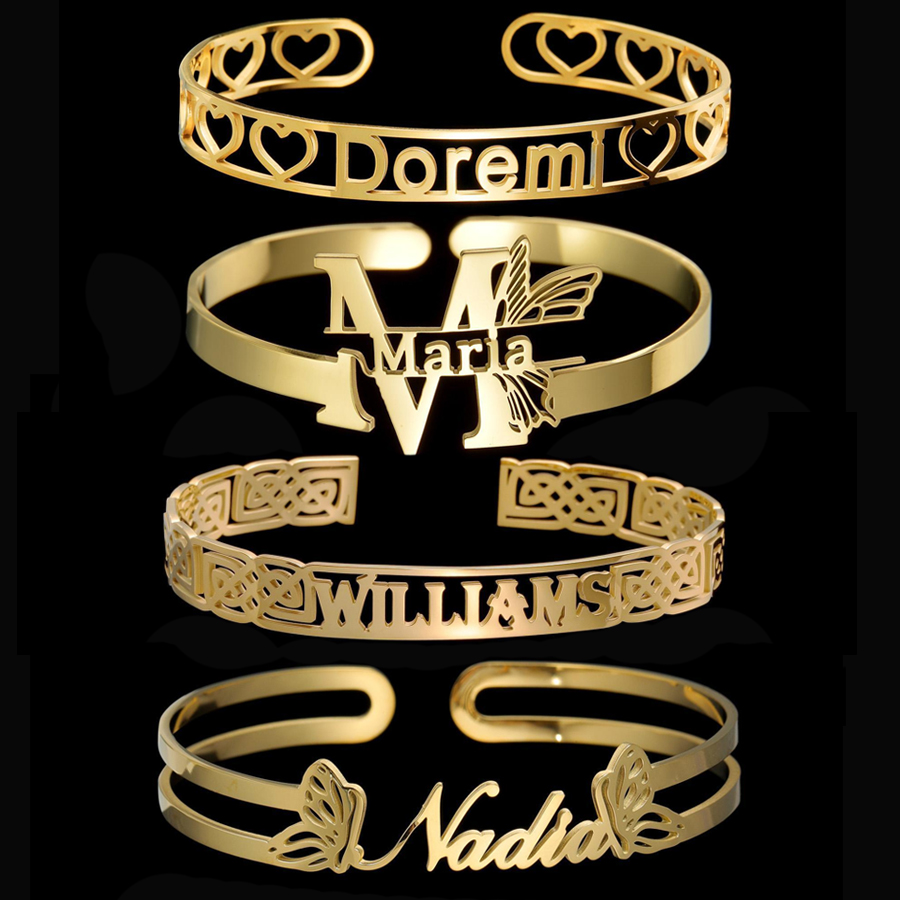 Rose Gold Bracelet - Acheerup Bracciale personalizzato con nome lettera