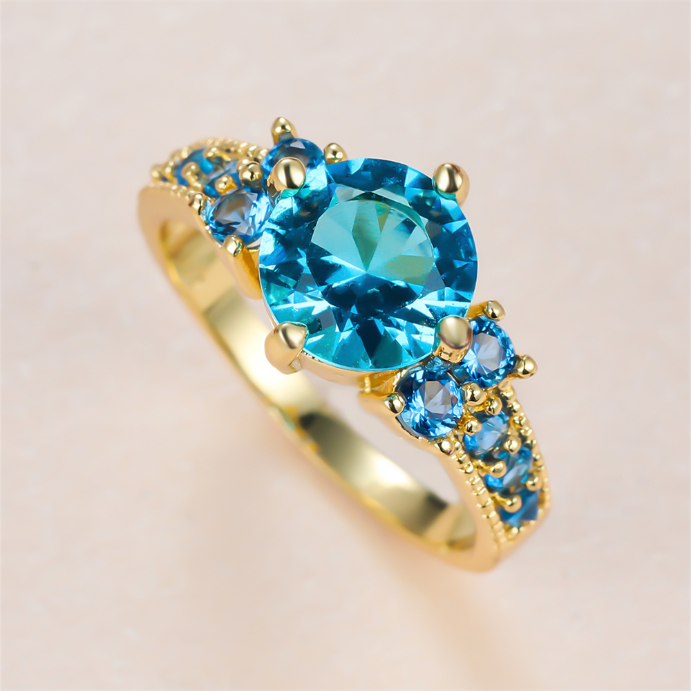Birthstone Ring Set - Anelli di fidanzamento in pietra rotonda