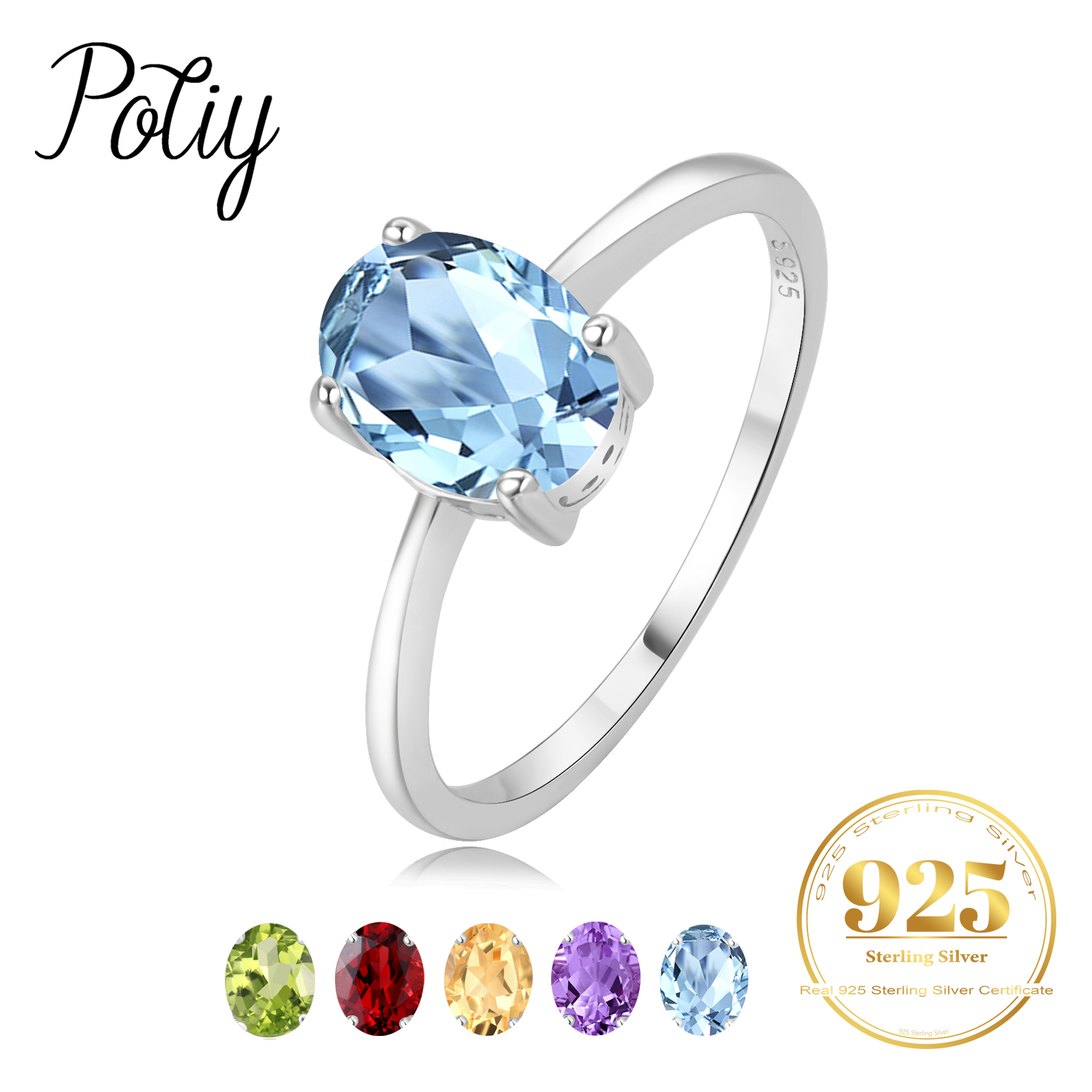 Birthstone Ring Set - Anello Solitario da Donna in Argento