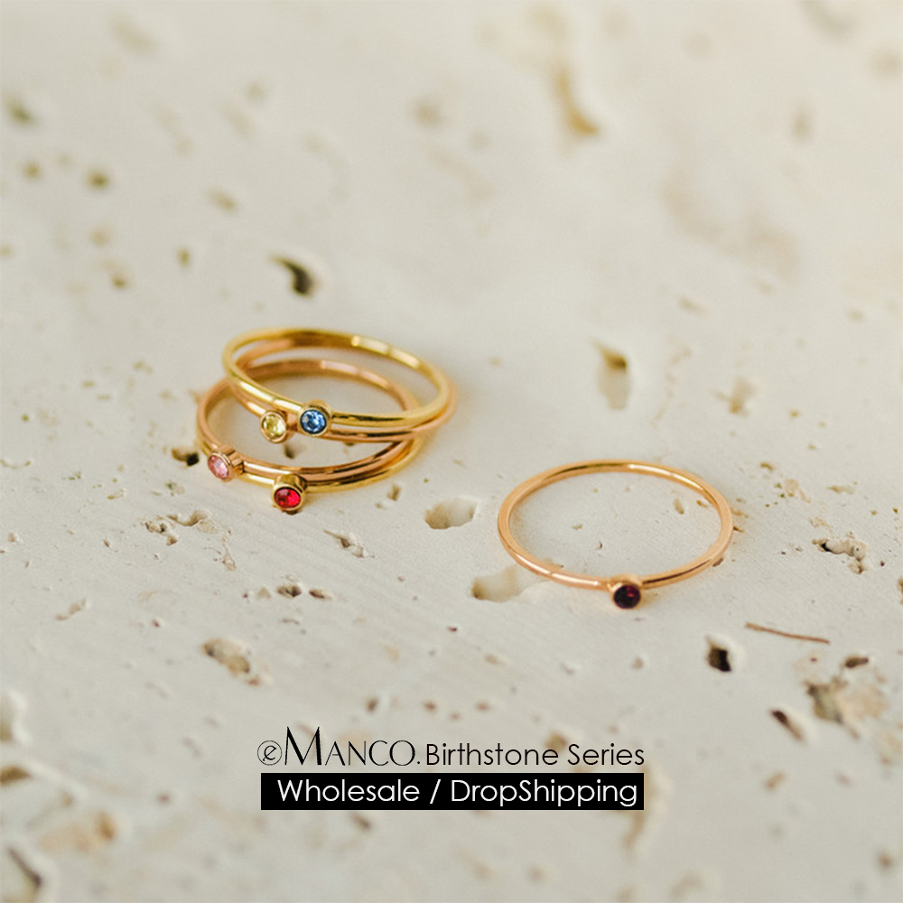 Birthstone Ring Set - Anello con pietra portafortuna EMANCO in