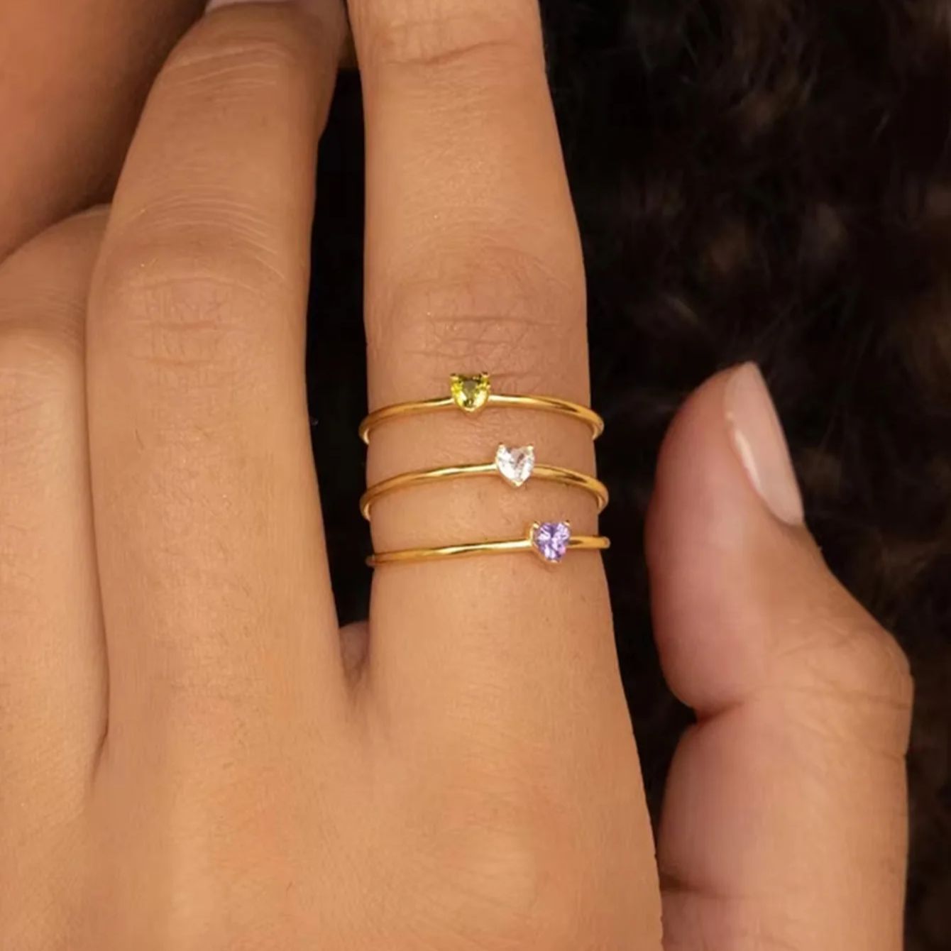 12 Anelli a forma di cuore con - Birthstone Ring Set recensione e prezzo
