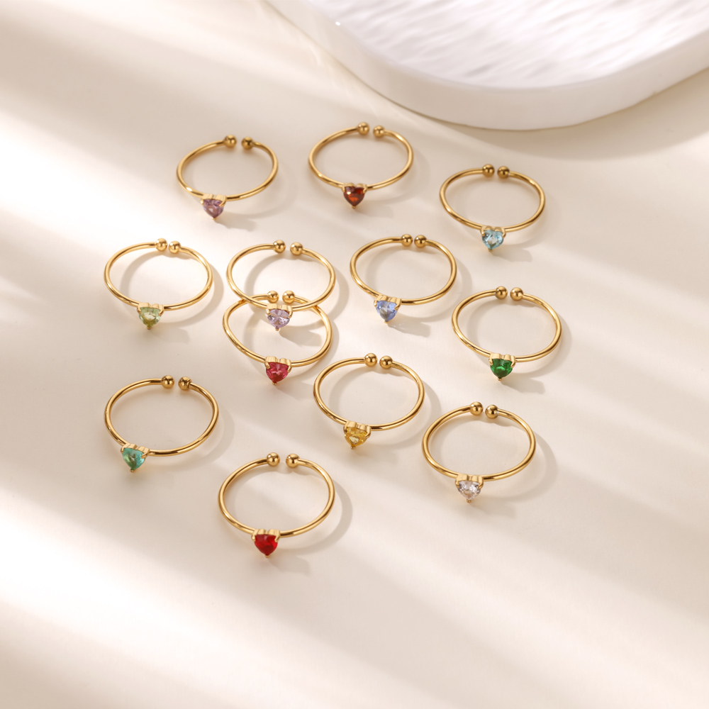 12 Anelli a forma di cuore con - Birthstone Ring Set recensione e prezzo