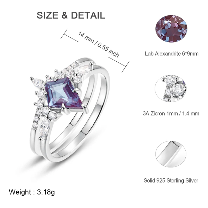 ALLNOEL Kite Cut 0.91ct Alexan - Birthstone Ring Set recensione e prezzo