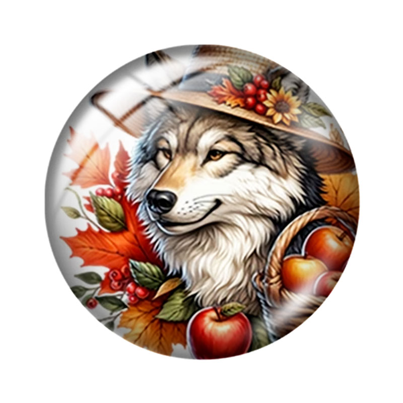 Autumn Flower Wolf cabochon in - Wolf Jewelry & Watches Tampa recensione e prezzo