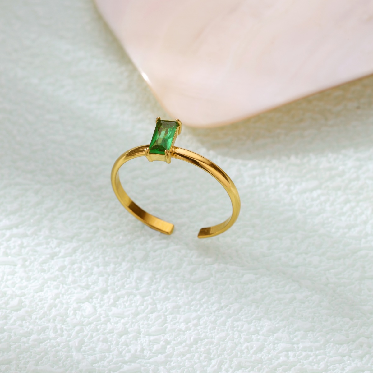 Anelli quadrati con zirconi vi - Birthstone Ring Set recensione e prezzo