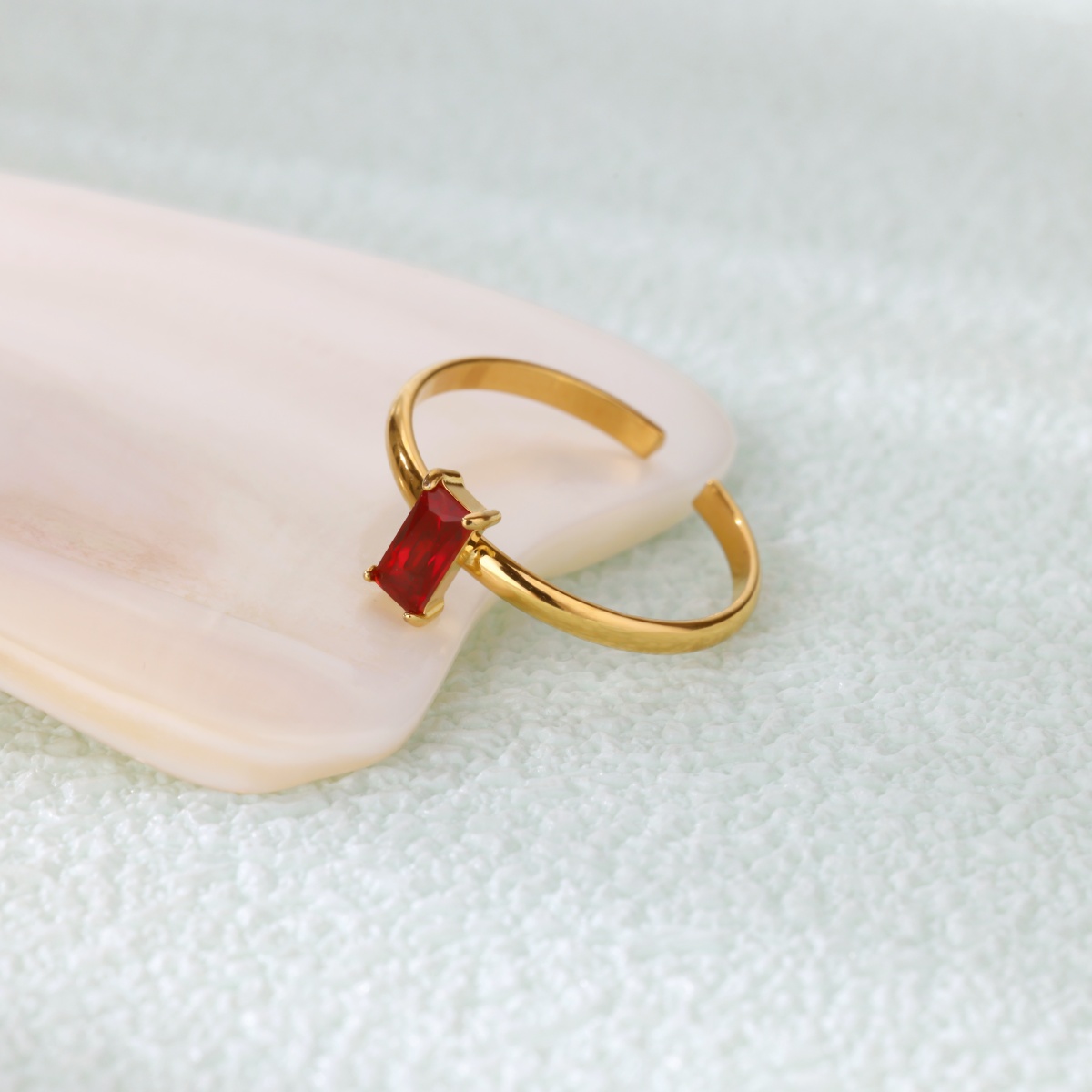 Anelli quadrati con zirconi vi - Birthstone Ring Set recensione e prezzo
